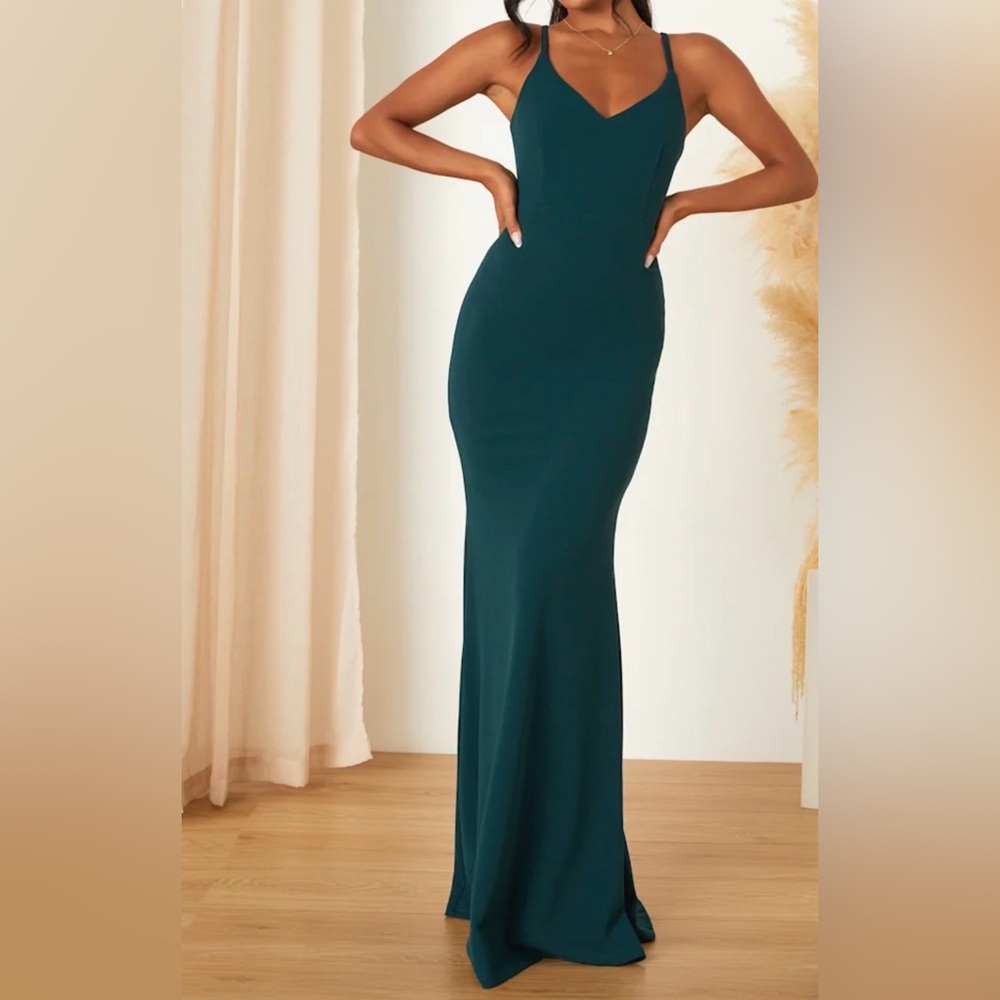 Lulu's Dark Green Maxi Dress
